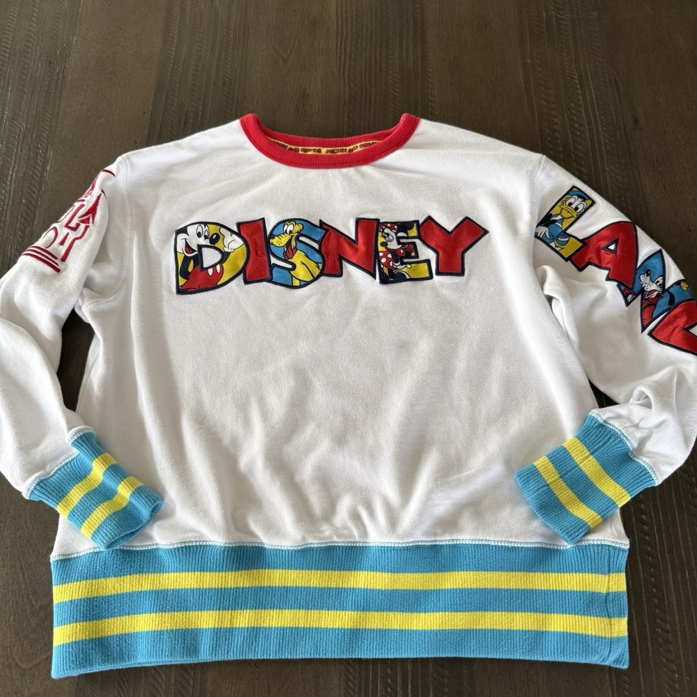 Vintage Disney Women's Sweatshirt Small Colorful Character Graphic Retro 90S